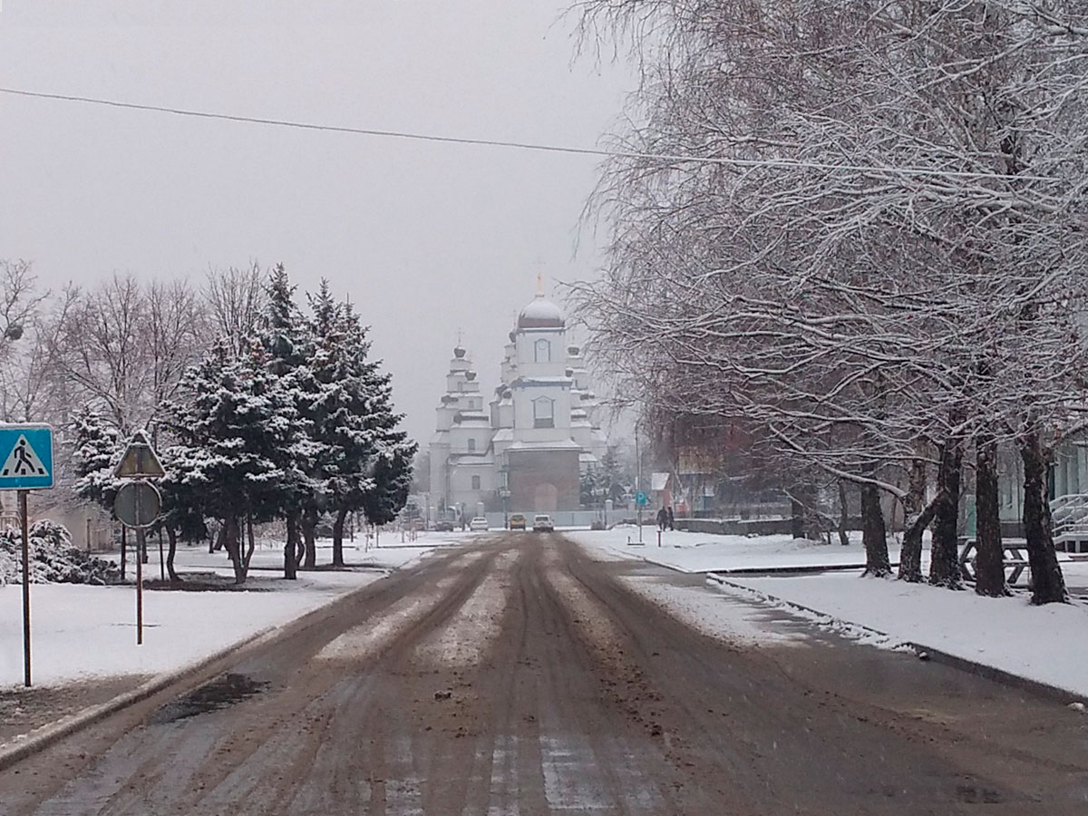 Фотографии Новомосковска, Троицкий собор зимой, сейчас